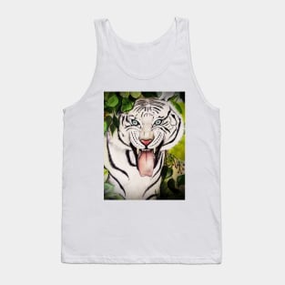 White Tiger Hand Drawn Art Tank Top